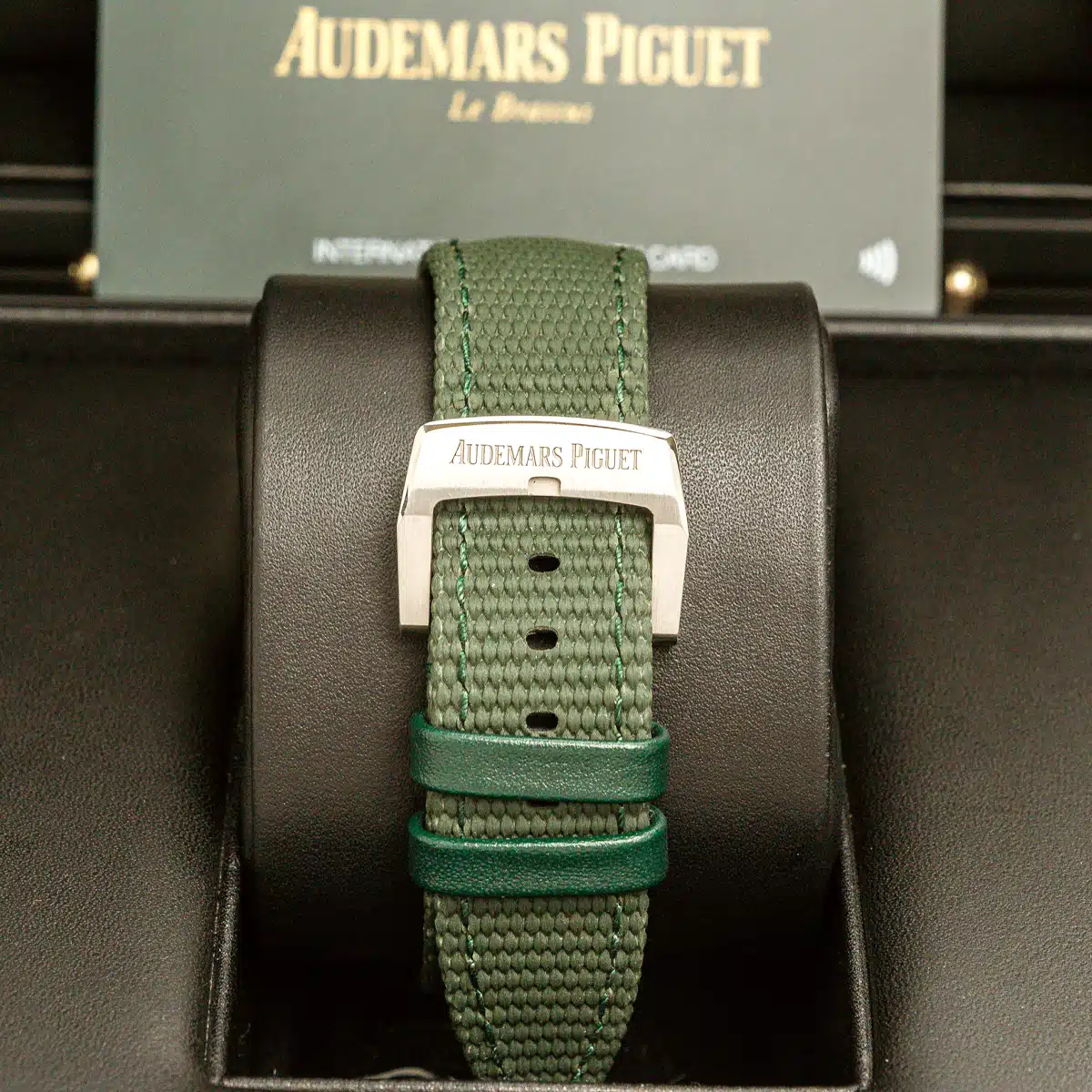 Audemars Piguet Code 11.59 Green Dial Green Rubber Strap Watch 41mm 26393ST.OO.A056KB.01