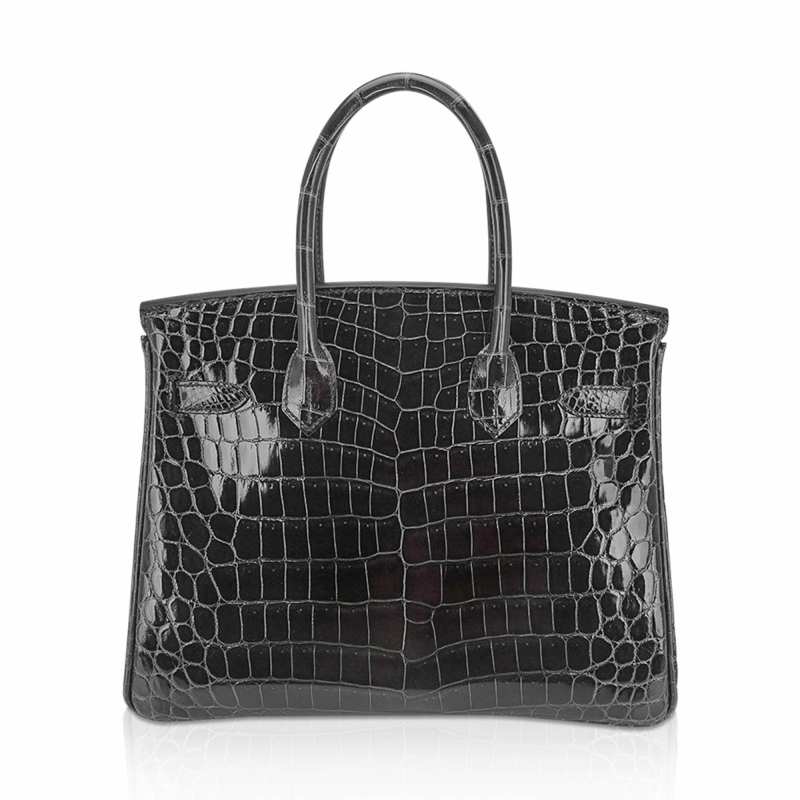 Birkin 30 Bag Graphite Niloticus Crocodile with Gold Hardware
