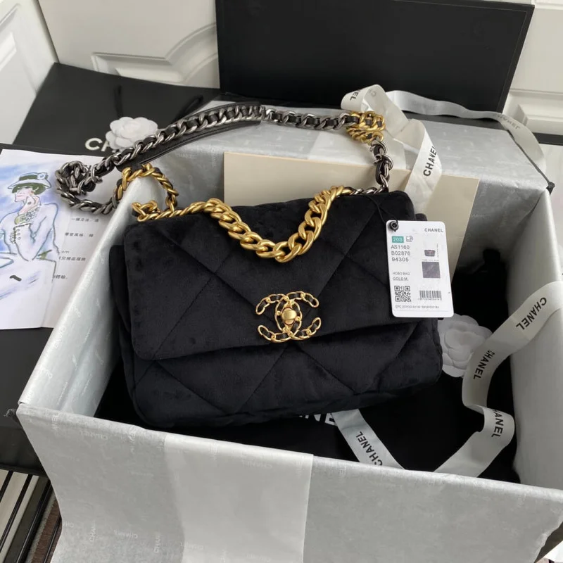 Chanel 19 Small Velvet Flap Bag As1160