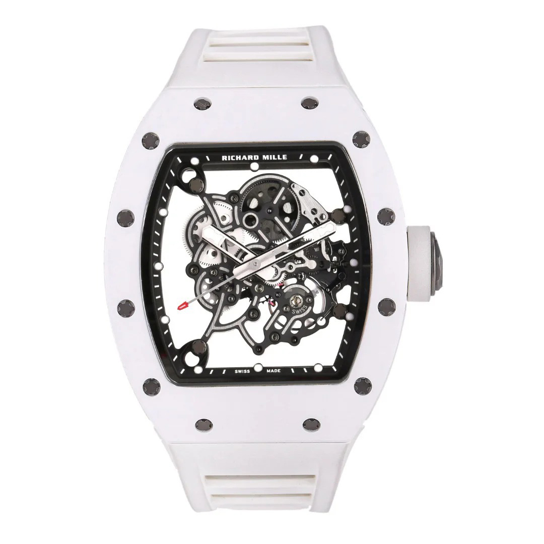 RM055  White Ceramic Dial