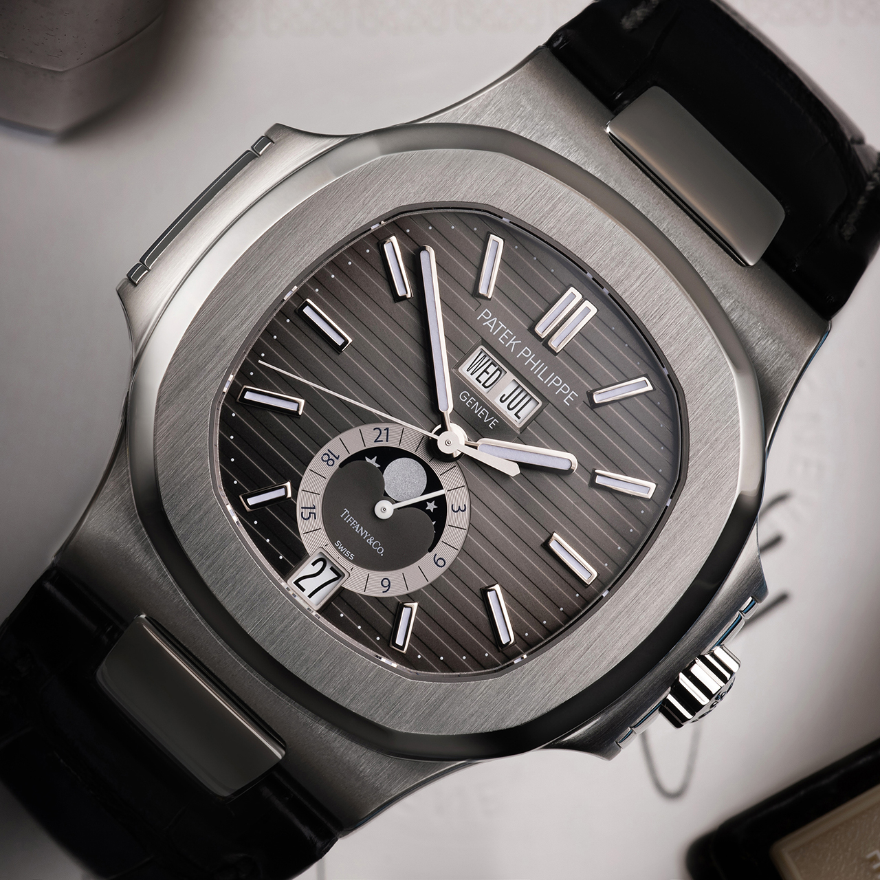 Patek Philippe Nautilus, 40.5mm, Stainless Steel, Black Dial, 5726A-001