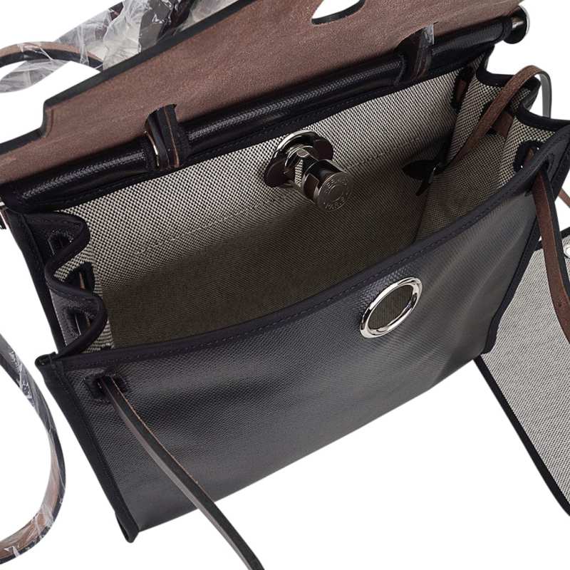 Herbag Zip 31 Bag Retourne Black Berline & Rouge Sellier Leather with Palladium Hardware