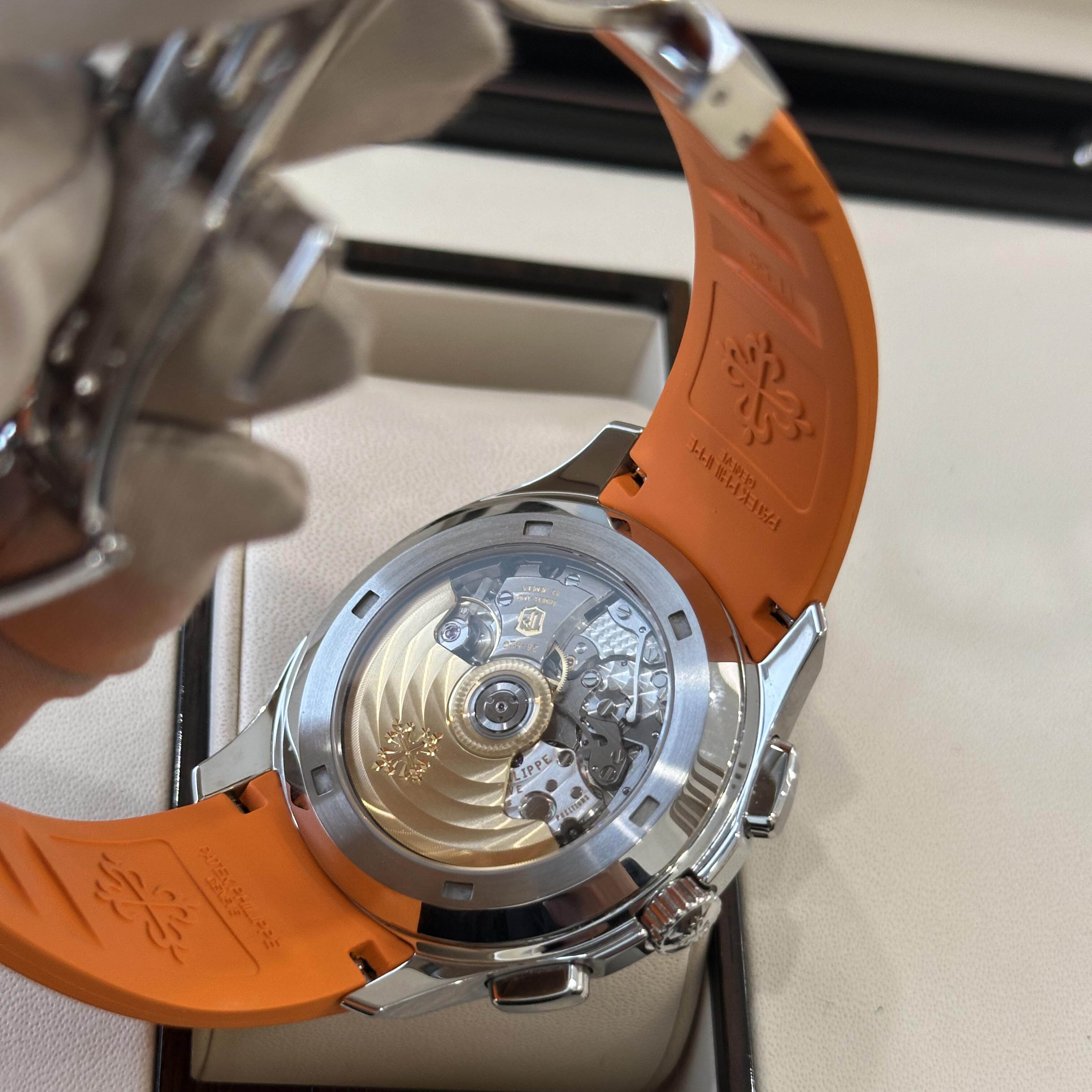 Patek Philippe Aquanaut Orange Dial Automatic Men's Chronograph Watch 5968A-001