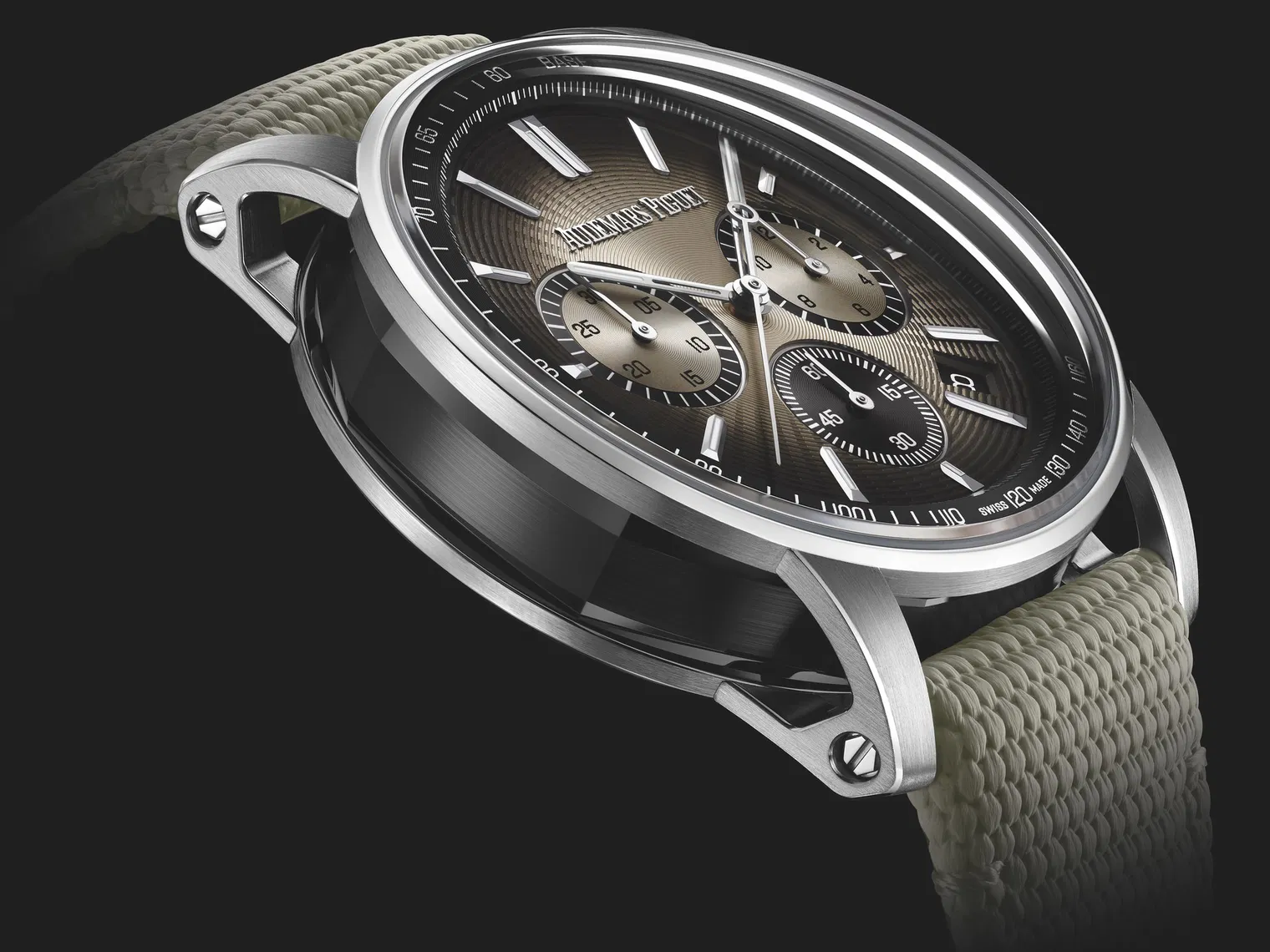 Audemars Piguet Code 11.59 Beige Dial Beige Rubber Strap Watch 41mm 26393QT.OO.A064KB.01