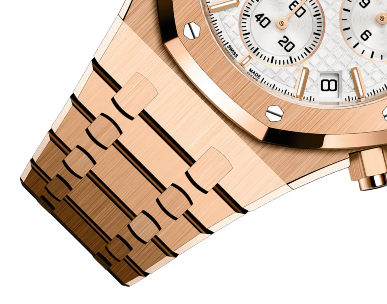 Audemars Piguet ROYAL OAK Pink Gold Silver-Toned Dial CHRONOGRAPH 41mm