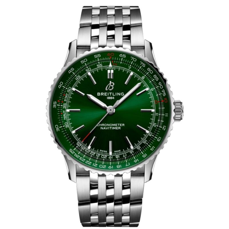 【2024 Hot Sale】Breitling A17329371L1A1 Navitimer Automatic Green Dial Watch