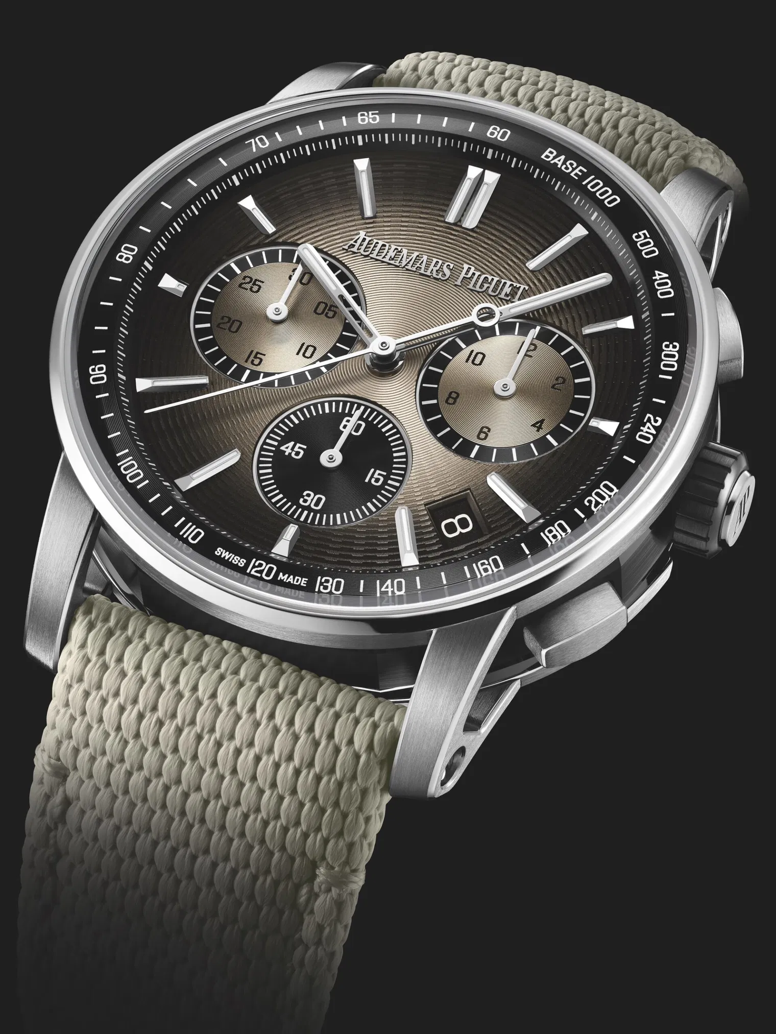 Audemars Piguet Code 11.59 Beige Dial Beige Rubber Strap Watch 41mm 26393QT.OO.A064KB.01