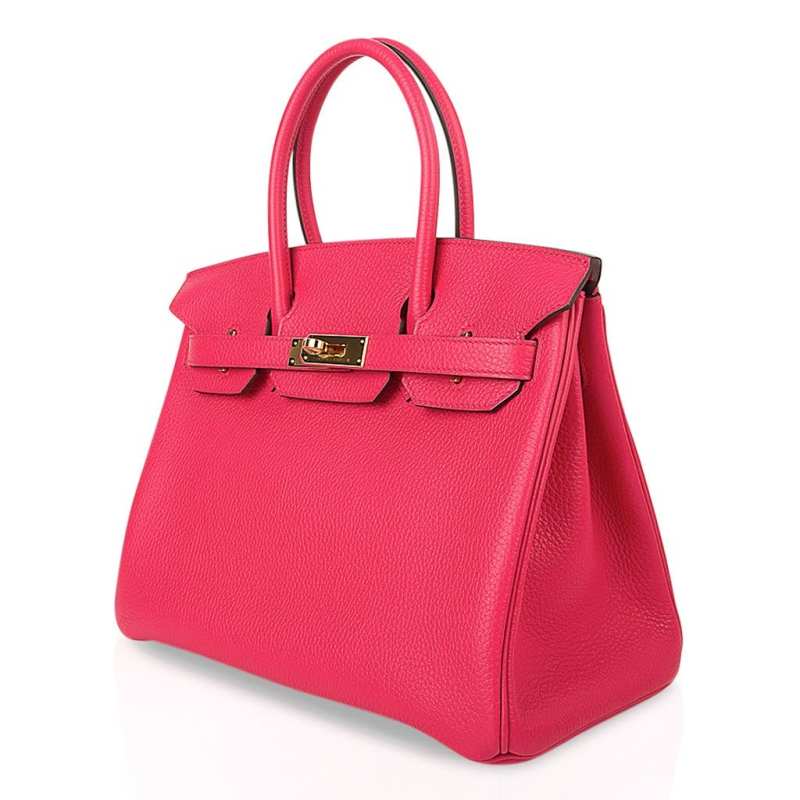 Birkin 30 Bag Rose Extreme Clemence Leather with Gold Hardware