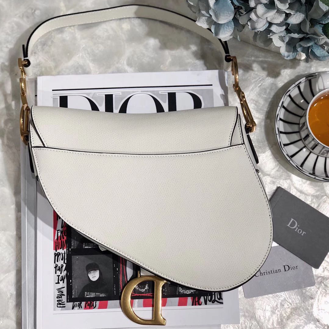 Christian Dior Saddle Bag Oblique Latte Grained Calfskin
