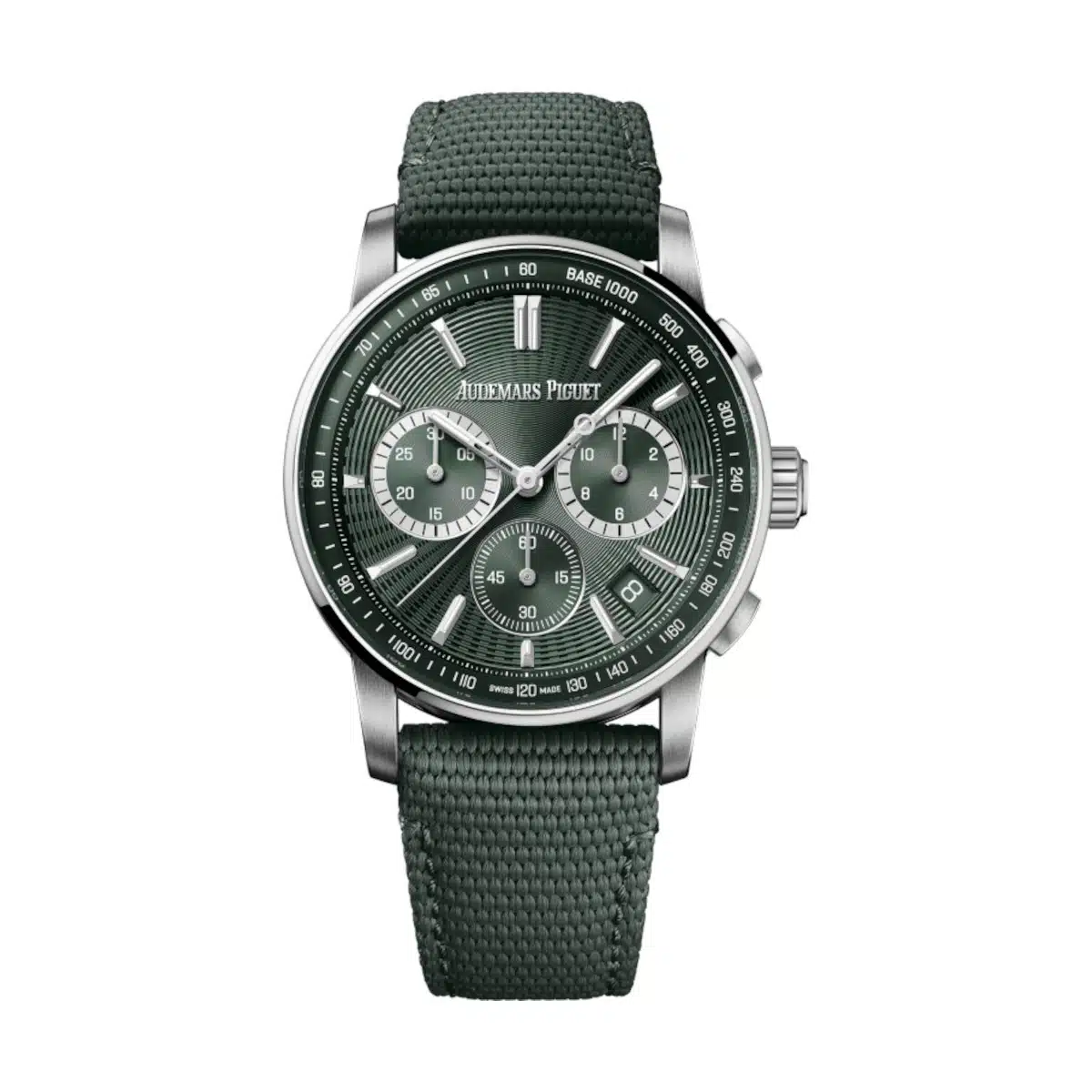 Audemars Piguet Code 11.59 Green Dial Green Rubber Strap Watch 41mm 26393ST.OO.A056KB.01