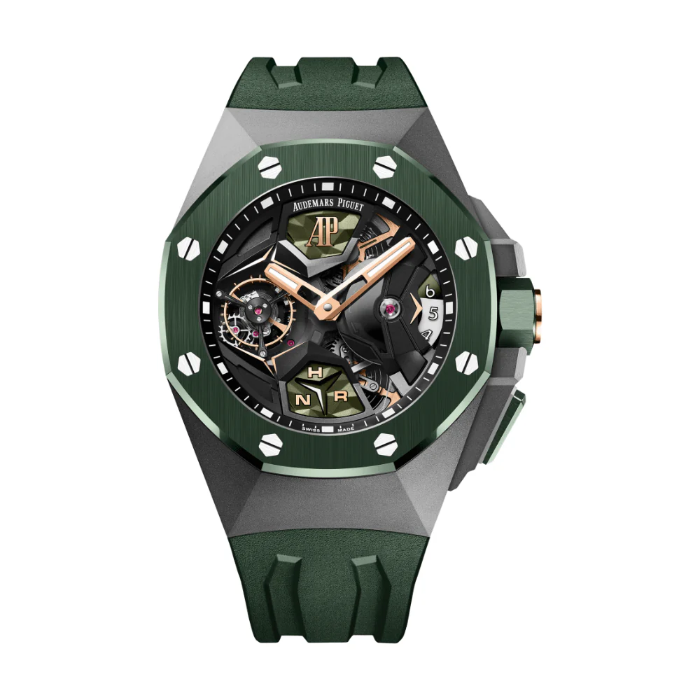 Audemars Piguet Royal Oak Concept 44mm 26589IO.OO.D056CA.01 Flying Tourbillon GMT Titanium Green Ceramic