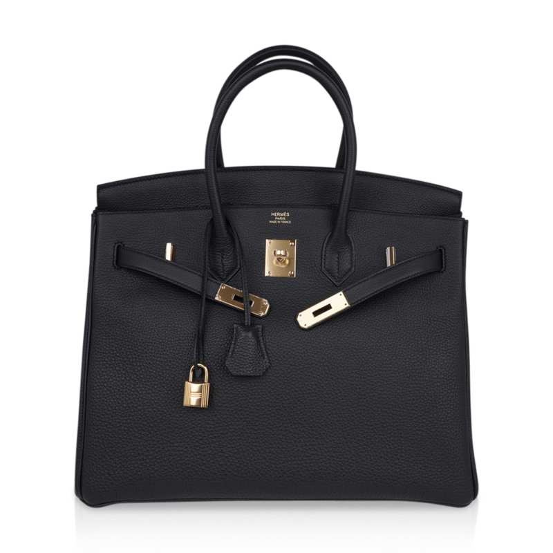 Limited Edition Birkin 35 Bag Plomb (Off Black) Togo Leather with Gold Hardware