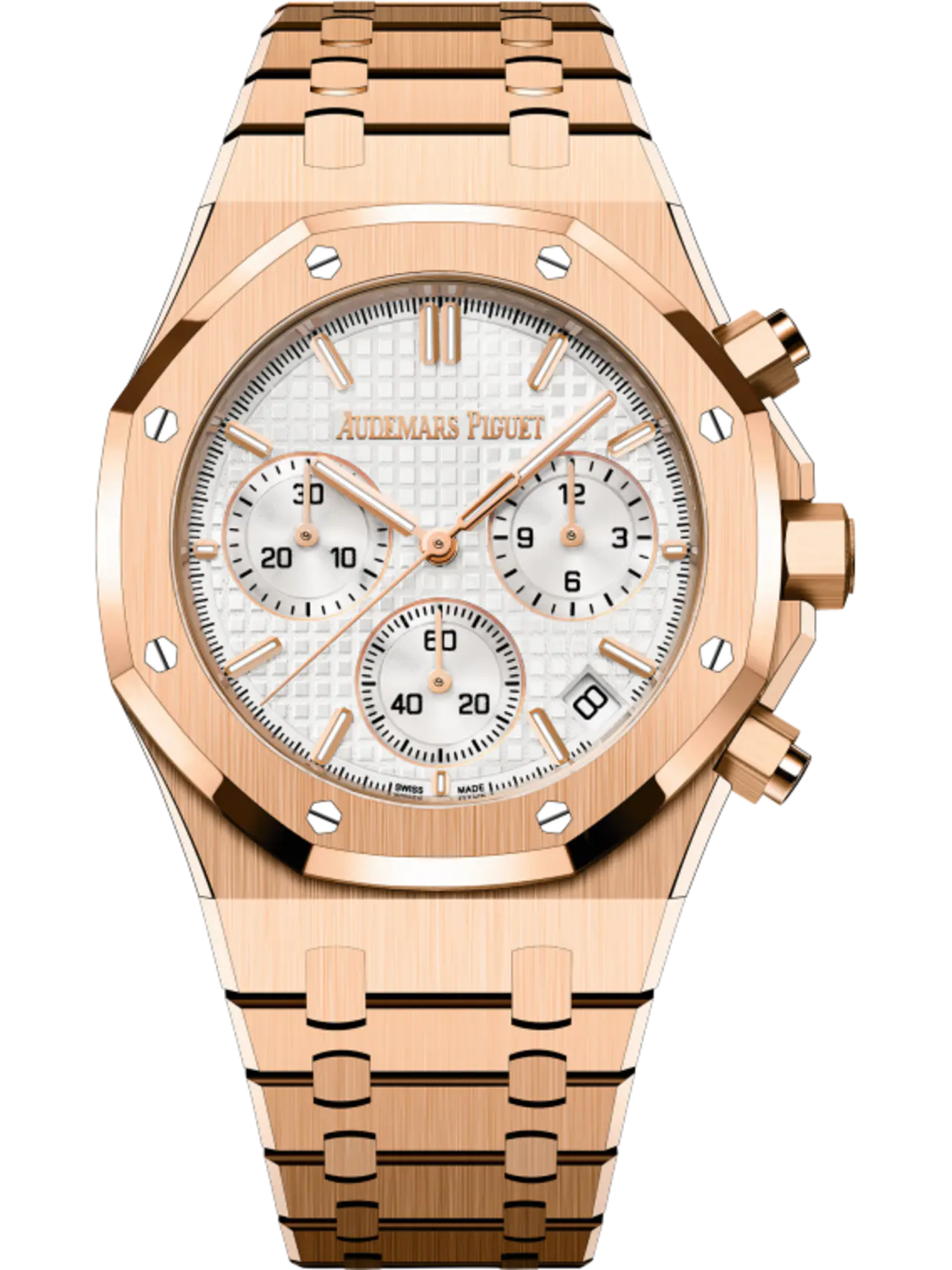 Audemars Piguet ROYAL OAK Pink Gold Silver-Toned Dial CHRONOGRAPH 41mm