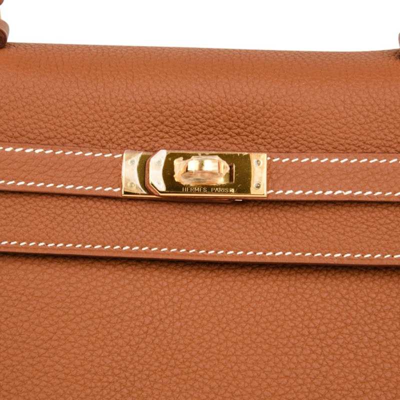Kelly 25 Retourne Bag Coveted Gold Togo Gold Hardware