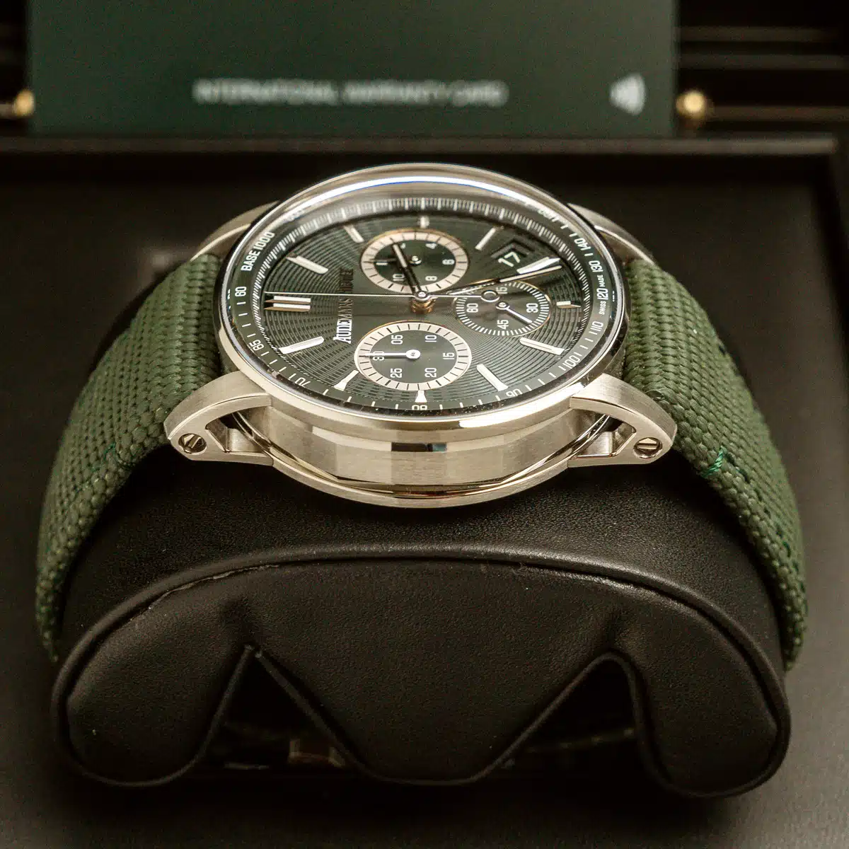 Audemars Piguet Code 11.59 Green Dial Green Rubber Strap Watch 41mm 26393ST.OO.A056KB.01
