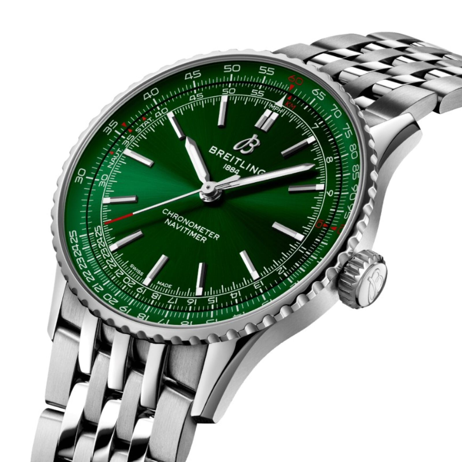 【2024 Hot Sale】Breitling A17329371L1A1 Navitimer Automatic Green Dial Watch