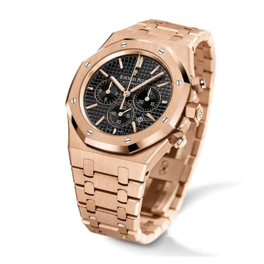 Audemars Piguet Royal Oak Chronograph 41MM Rose Gold Bracelet – Black Dial