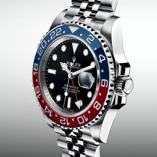 Rolex GMT Master II Pepsi Black Dial Stainless Steel Mens Watch 126710blro-0001