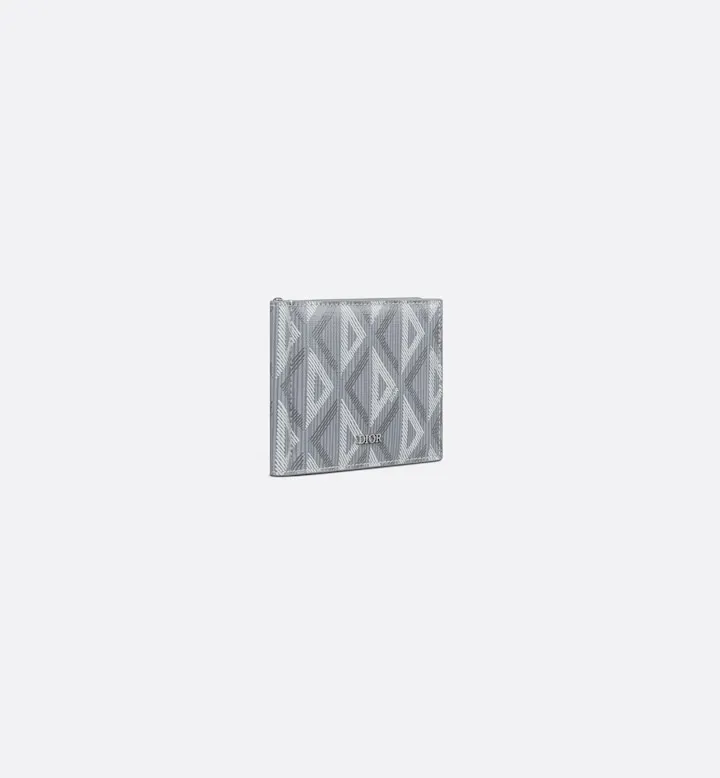 Wallet with Bill Clip Gray CD Diamond Canvas