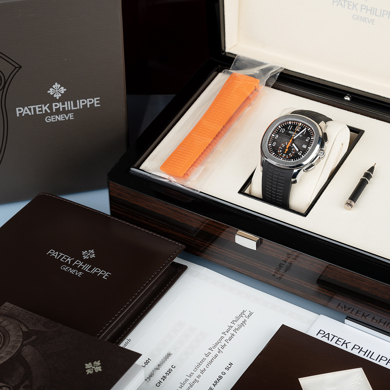 Patek Philippe Aquanaut Black Dial Automatic Men's Chronograph Watch 5968A-001