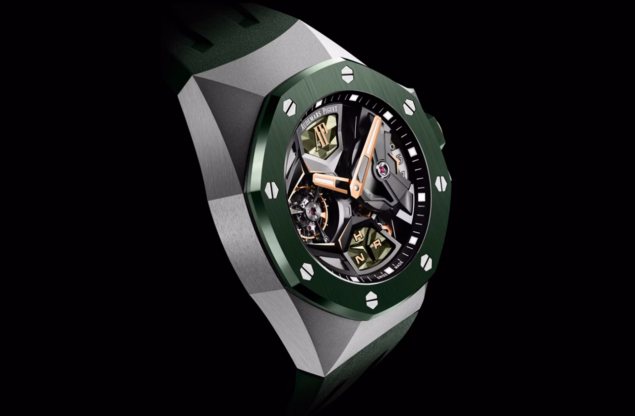 Audemars Piguet Royal Oak Concept 44mm 26589IO.OO.D056CA.01 Flying Tourbillon GMT Titanium Green Ceramic