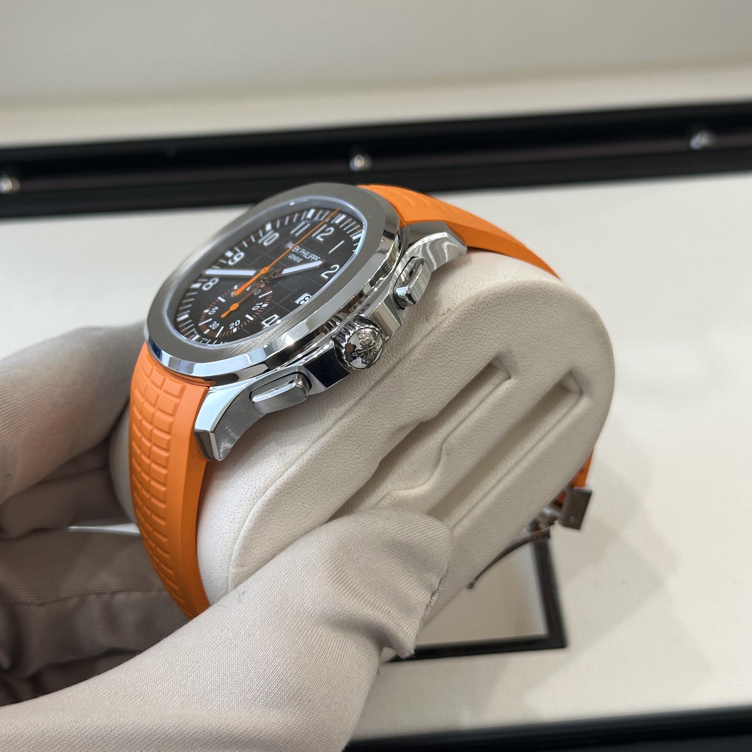 Patek Philippe Aquanaut Orange Dial Automatic Men's Chronograph Watch 5968A-001