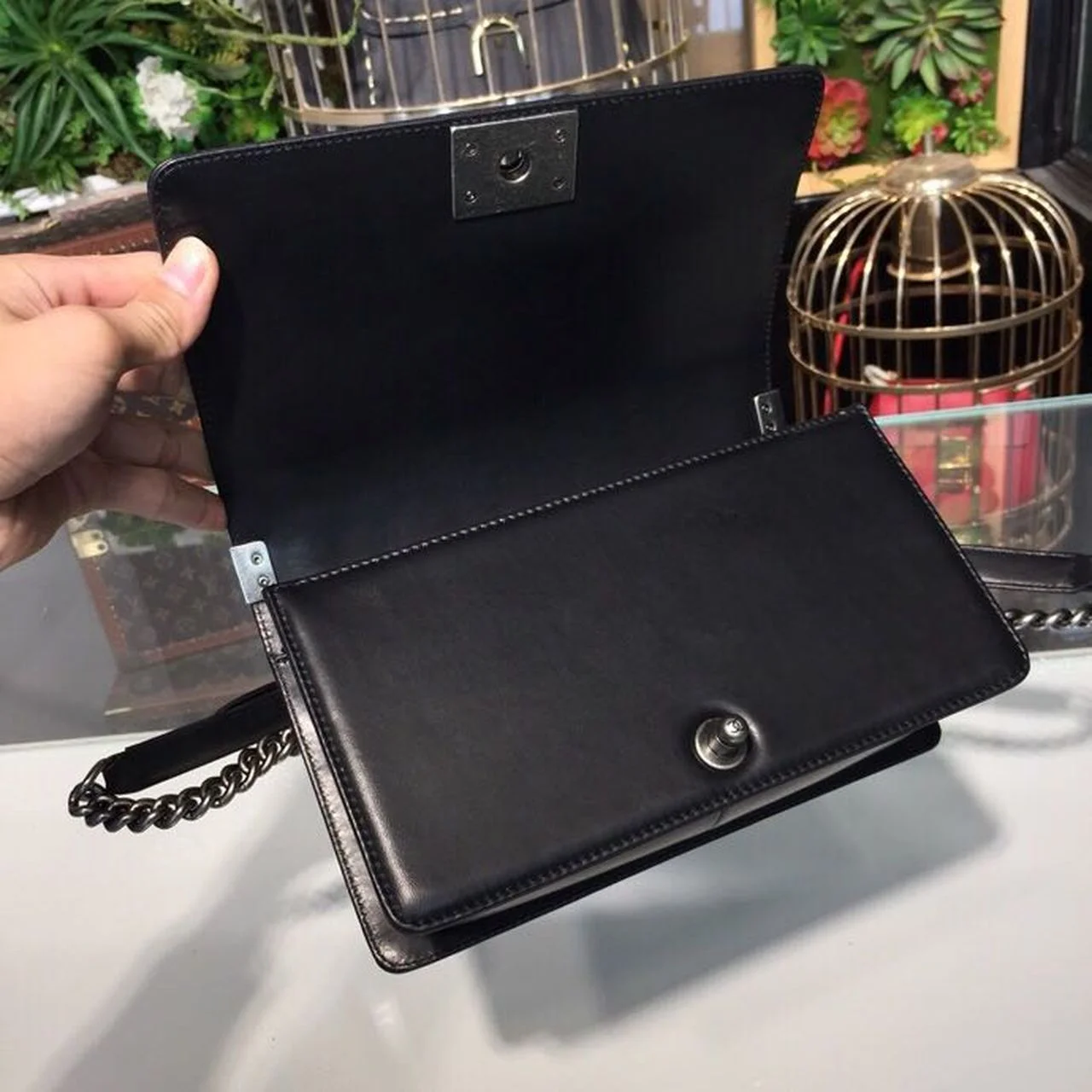 Chanel Boy Handbag Silver Hardware Black For Women, Women’s Bags, Shoulder And Crossbody Bags 9.8in/25cm A67086