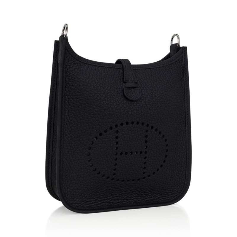 Mini Evelyne TPM Bag Black Clemence Leather with Palladium Hardware