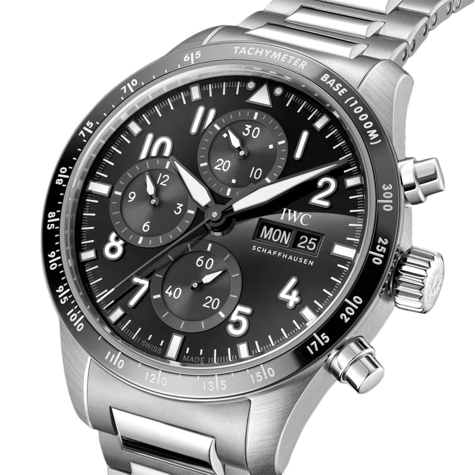 IWC Pilot Performance Chronograph 41mm AMG Mens Watch Black Titanium IW388304