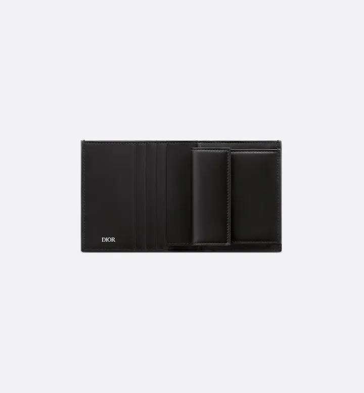 Compact Vertical Wallet  Black CD Diamond Canvas