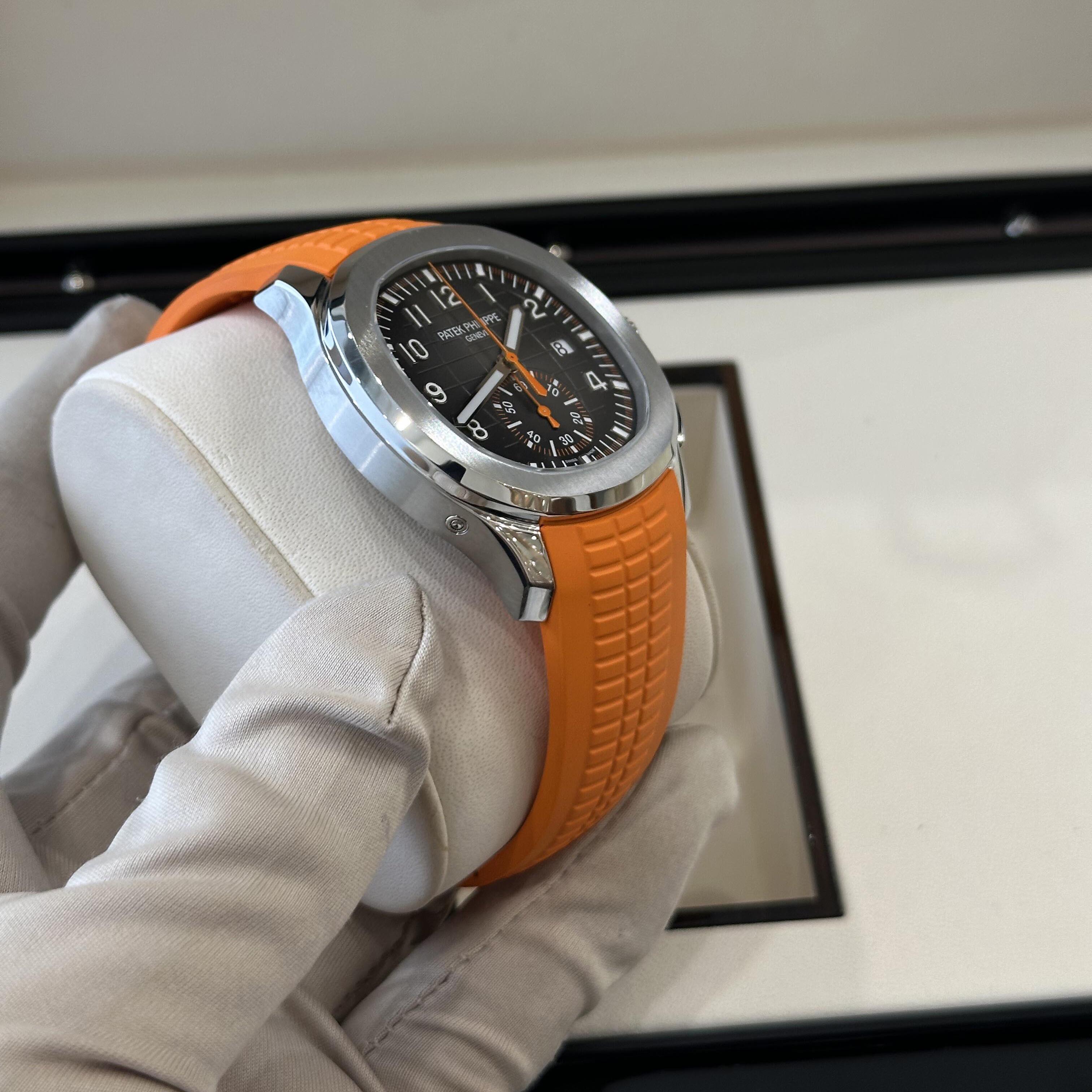 Patek Philippe Aquanaut Orange Dial Automatic Men's Chronograph Watch 5968A-001