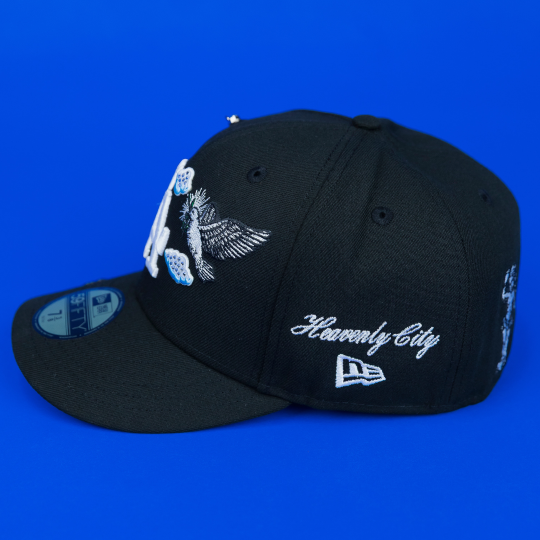 NEW ERA EXCLUSIVE 59FIFTY BLACK LOS ANGELES DODGERS 