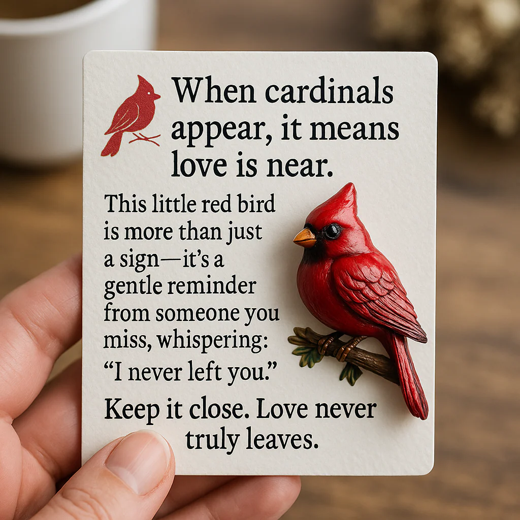 🔥Pocket Cardinal Pin – A Little Red Reminder of Love🧑‍🤝‍🧑