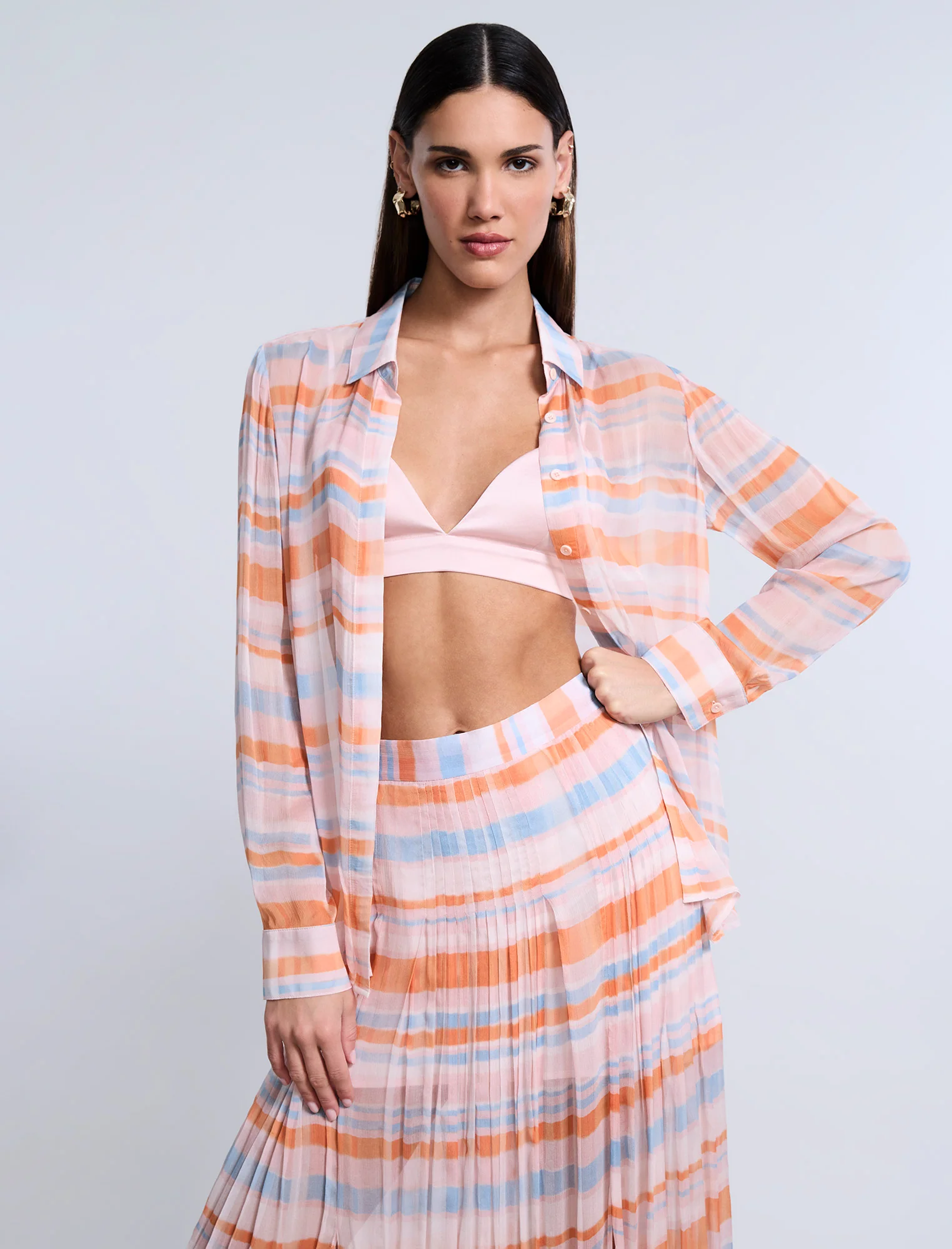 Chiffon Plaid Blouse