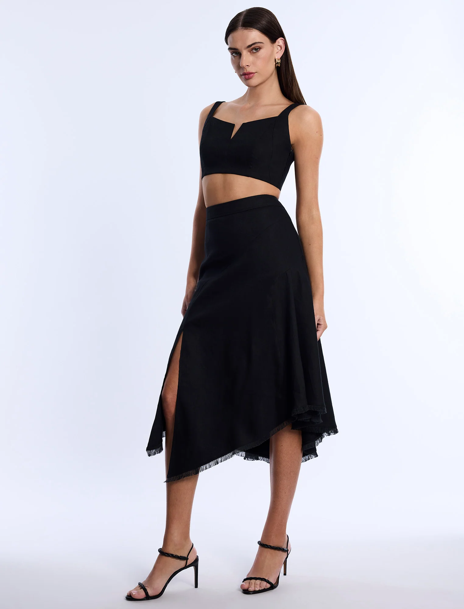 High-Slit Flared Skirt