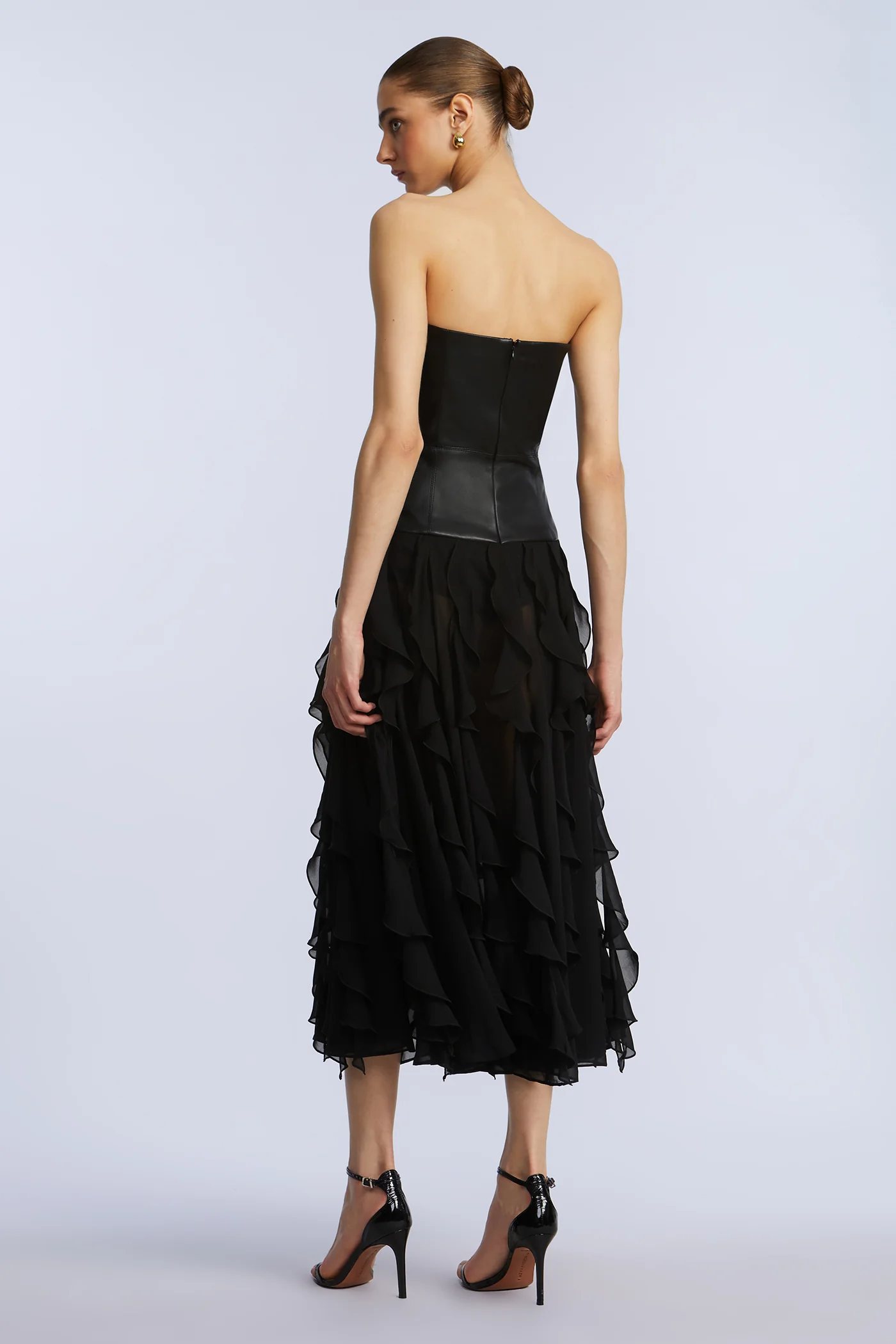 Leather Chiffon Dress