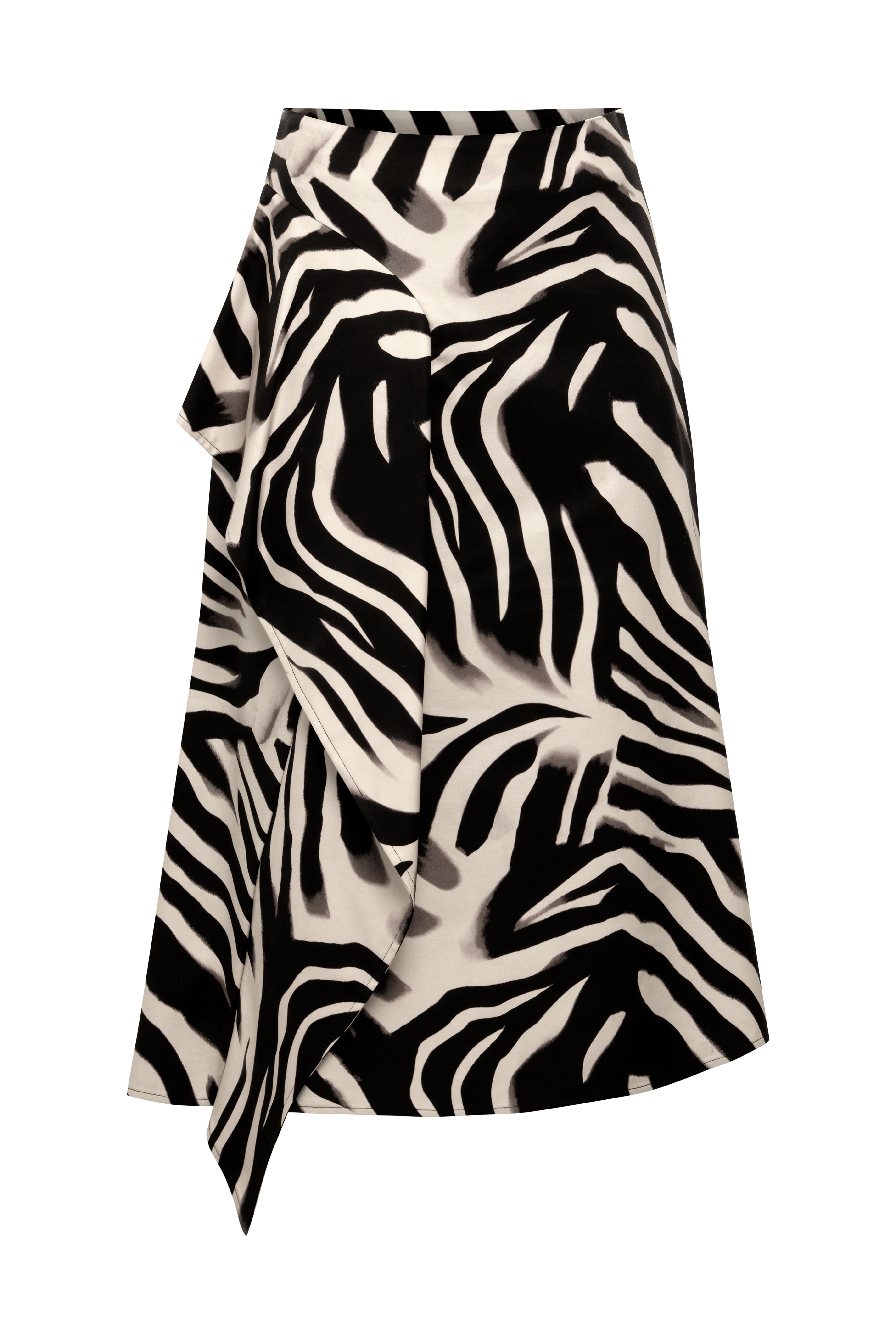 Printed Side Panel Midi Skirt