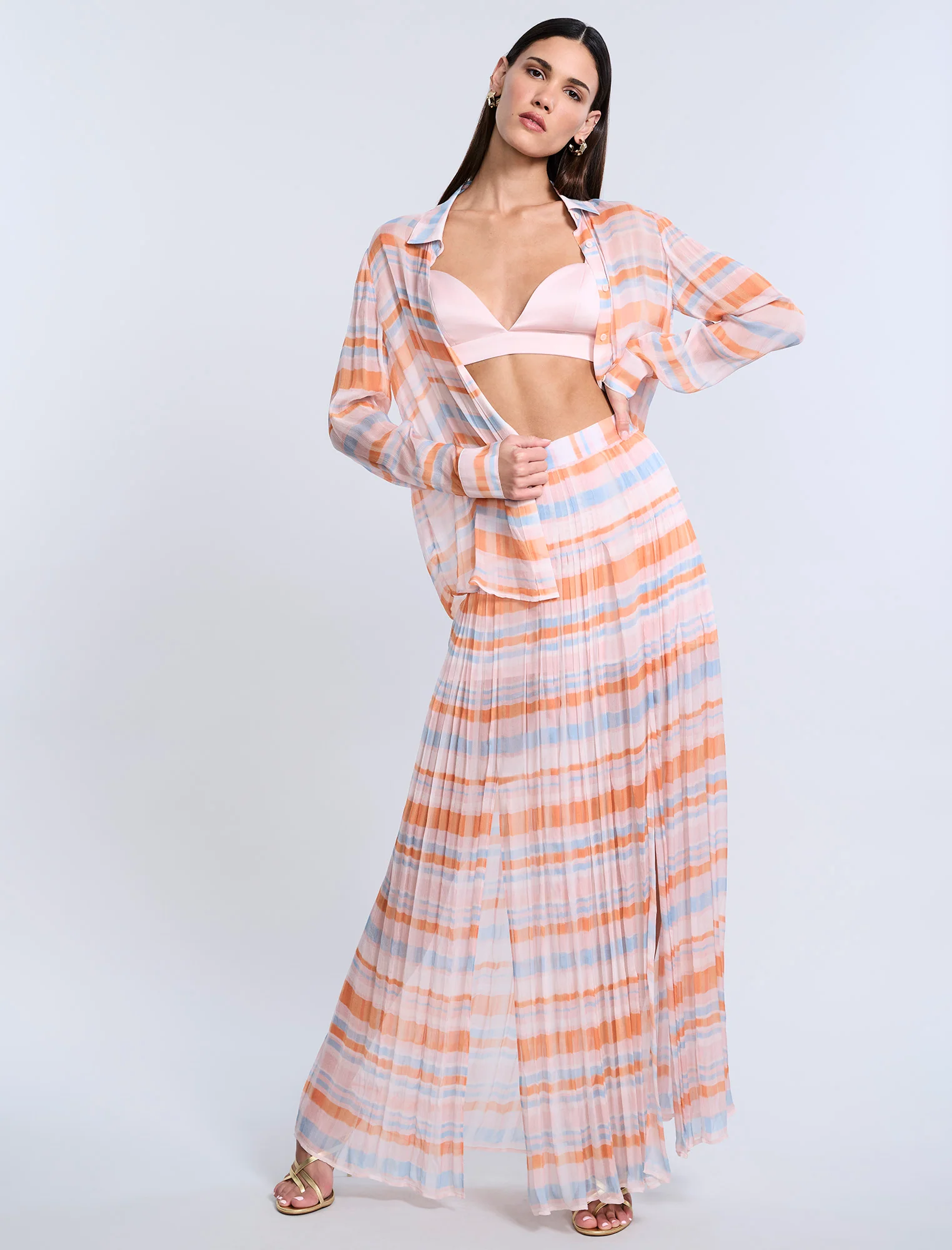 Printed Pleated Skirt