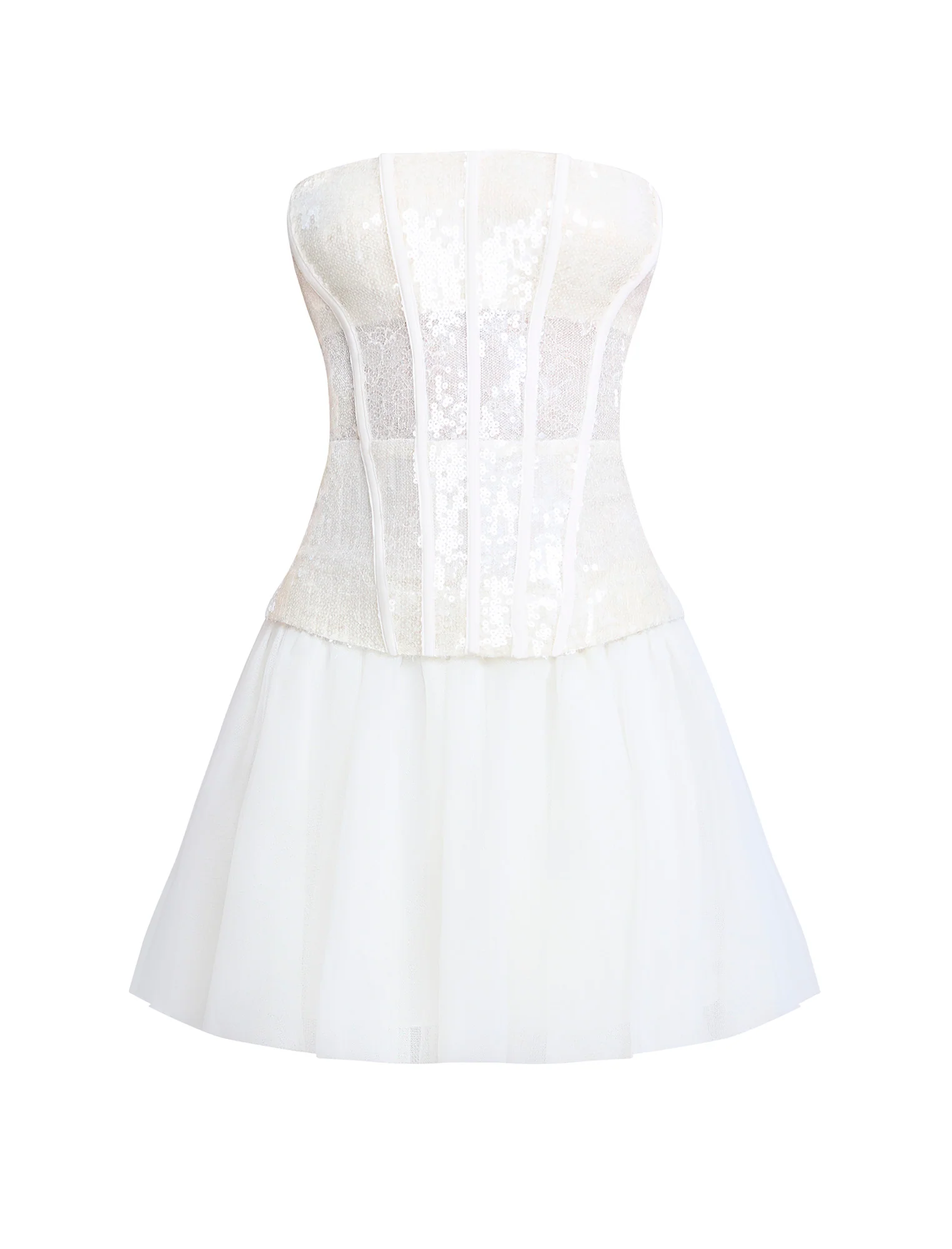 Sequin Lace Peplum Tulle Dress