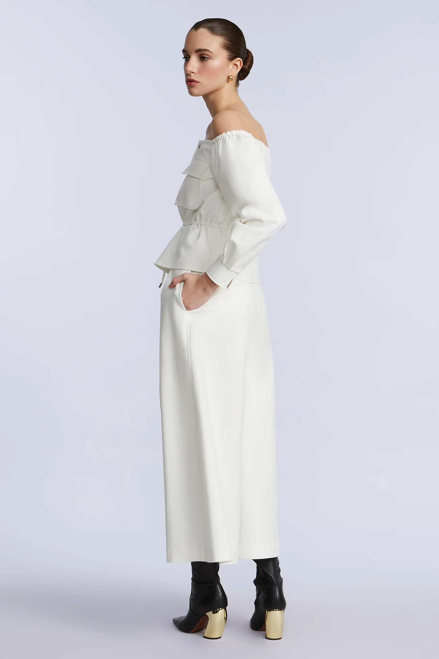 Off Shoulder Drawstring Top