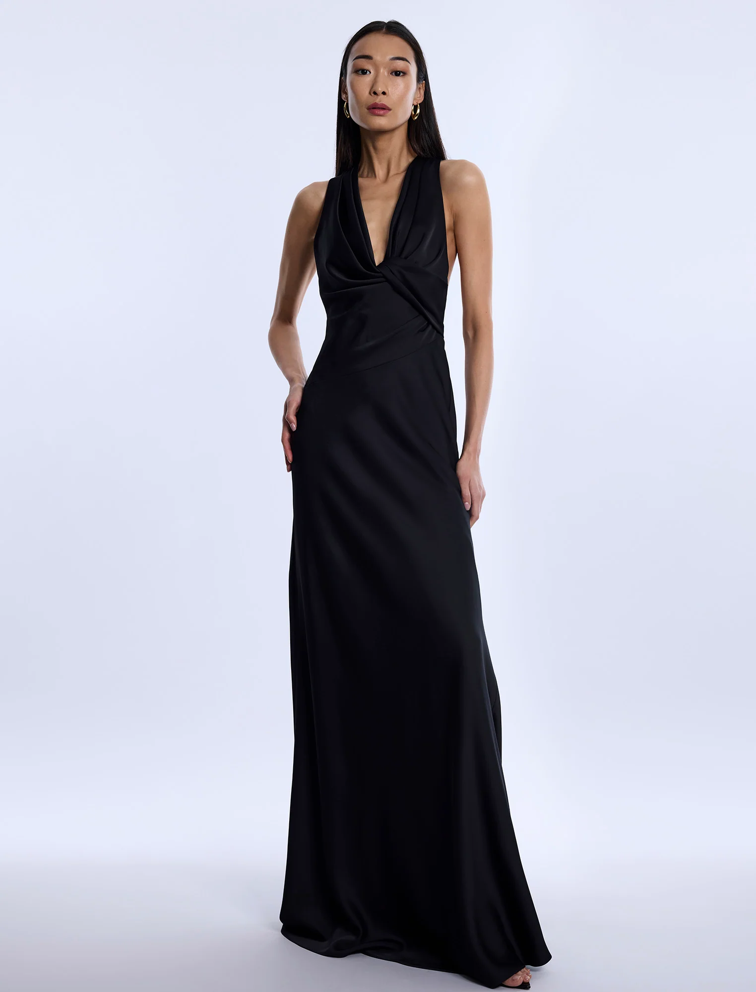 Cowl Neck Halter Gown