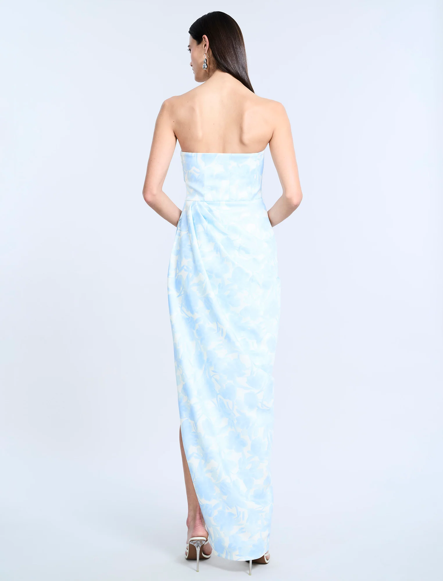 Pleat Bodice Wrap Skirt Gown