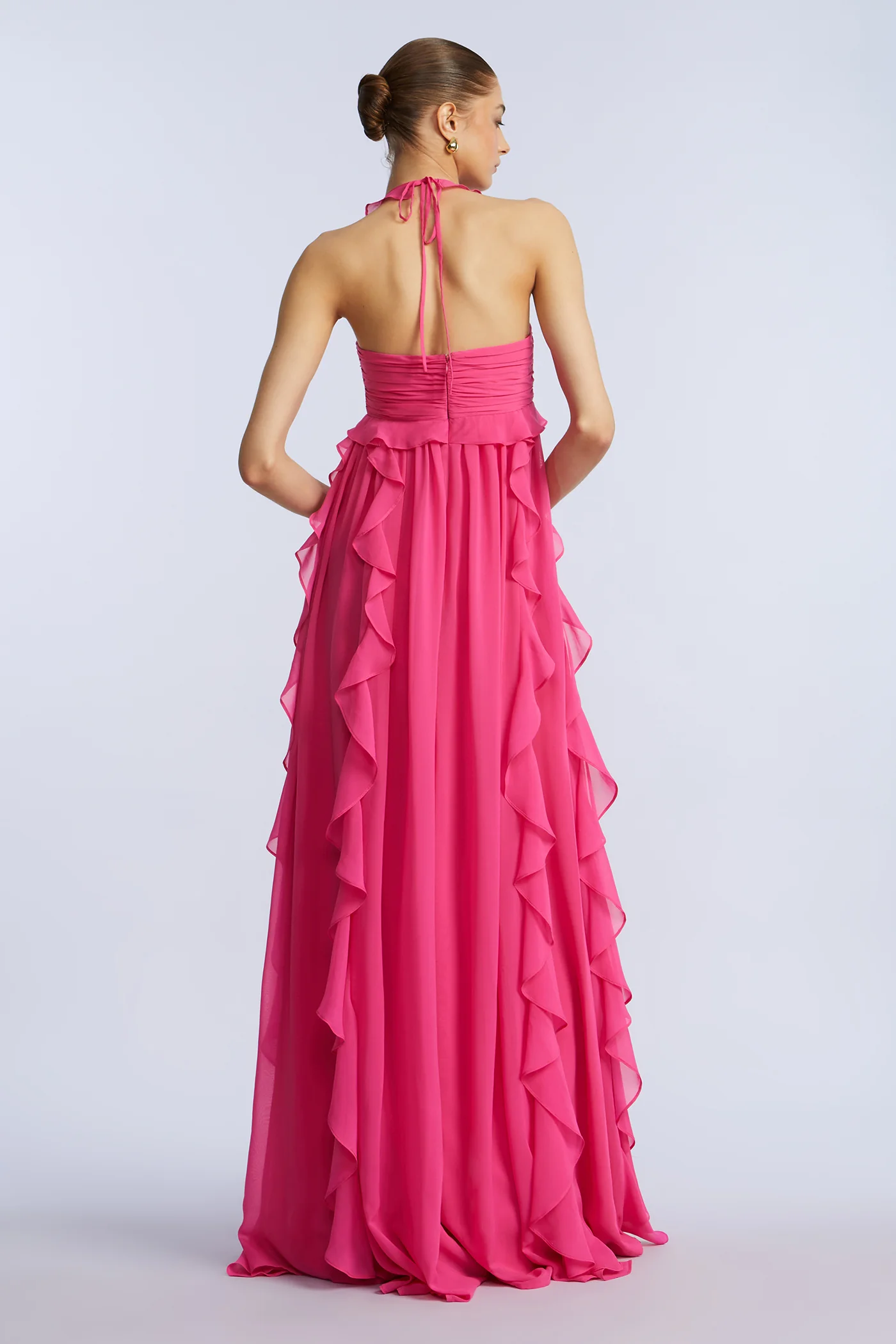 Ruffle Chiffon Gown