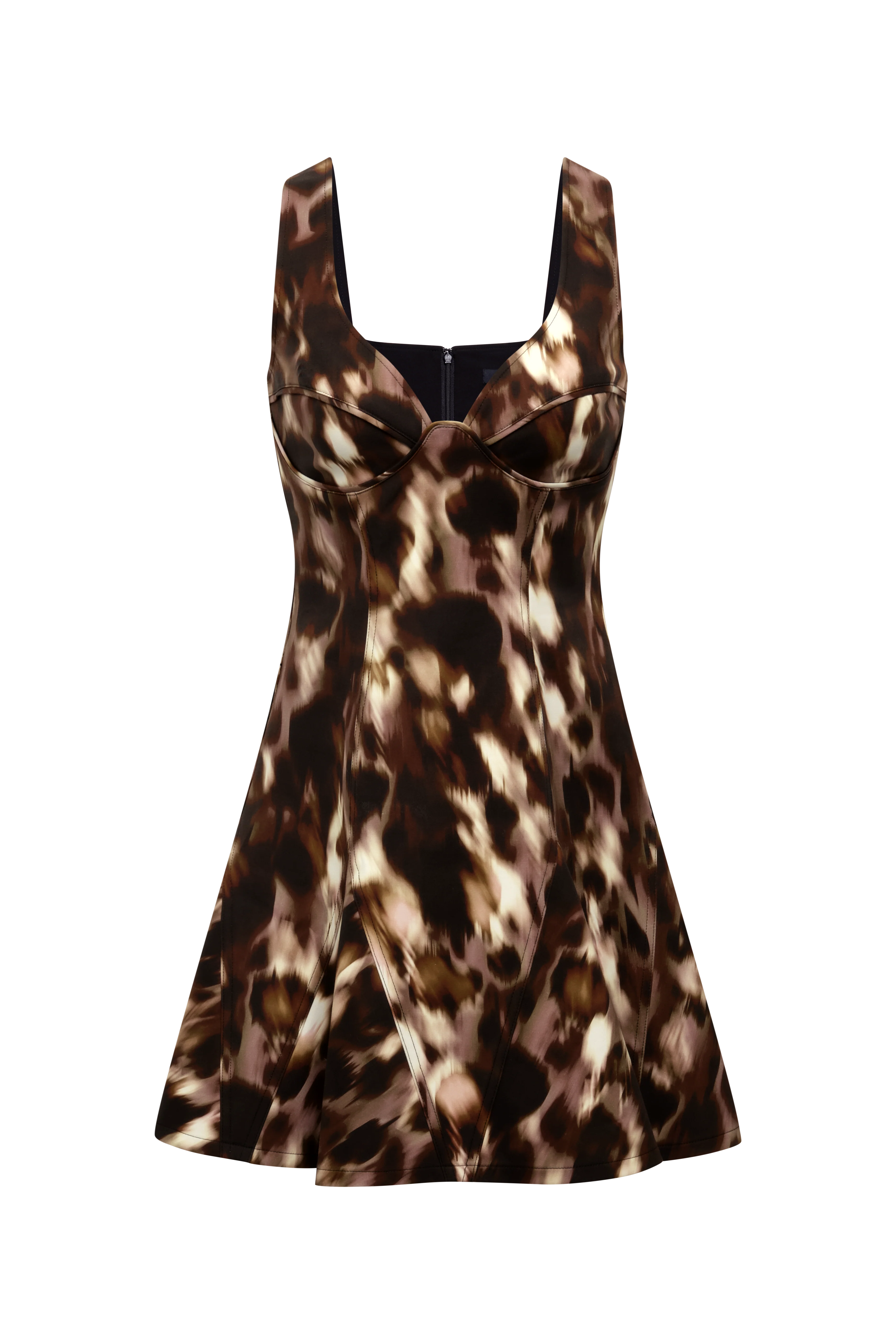 Printed Godet Dress