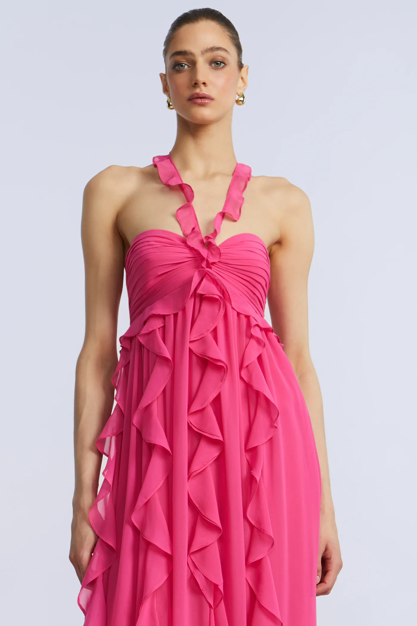 Ruffle Chiffon Gown
