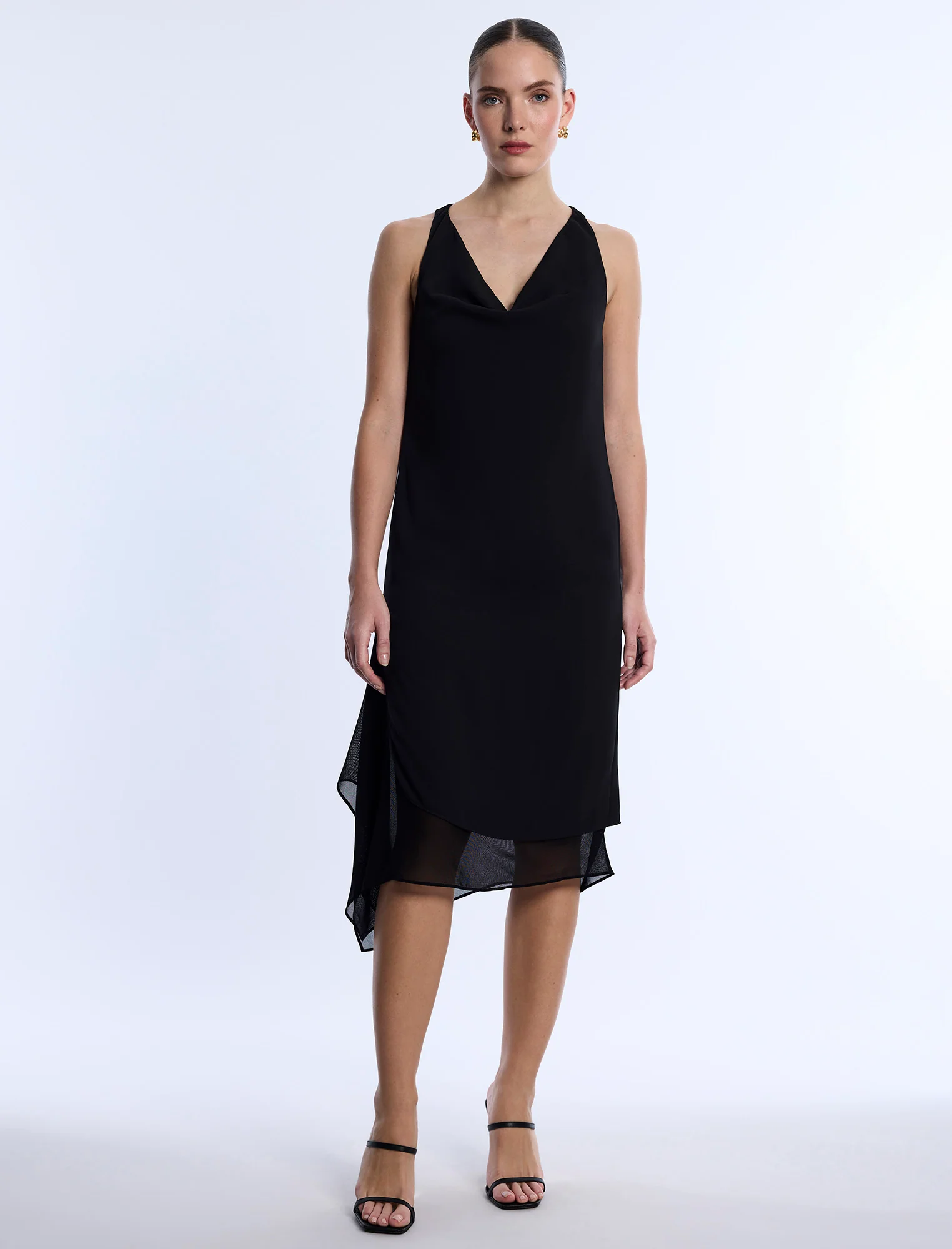 Twist And Drape Combo Dress