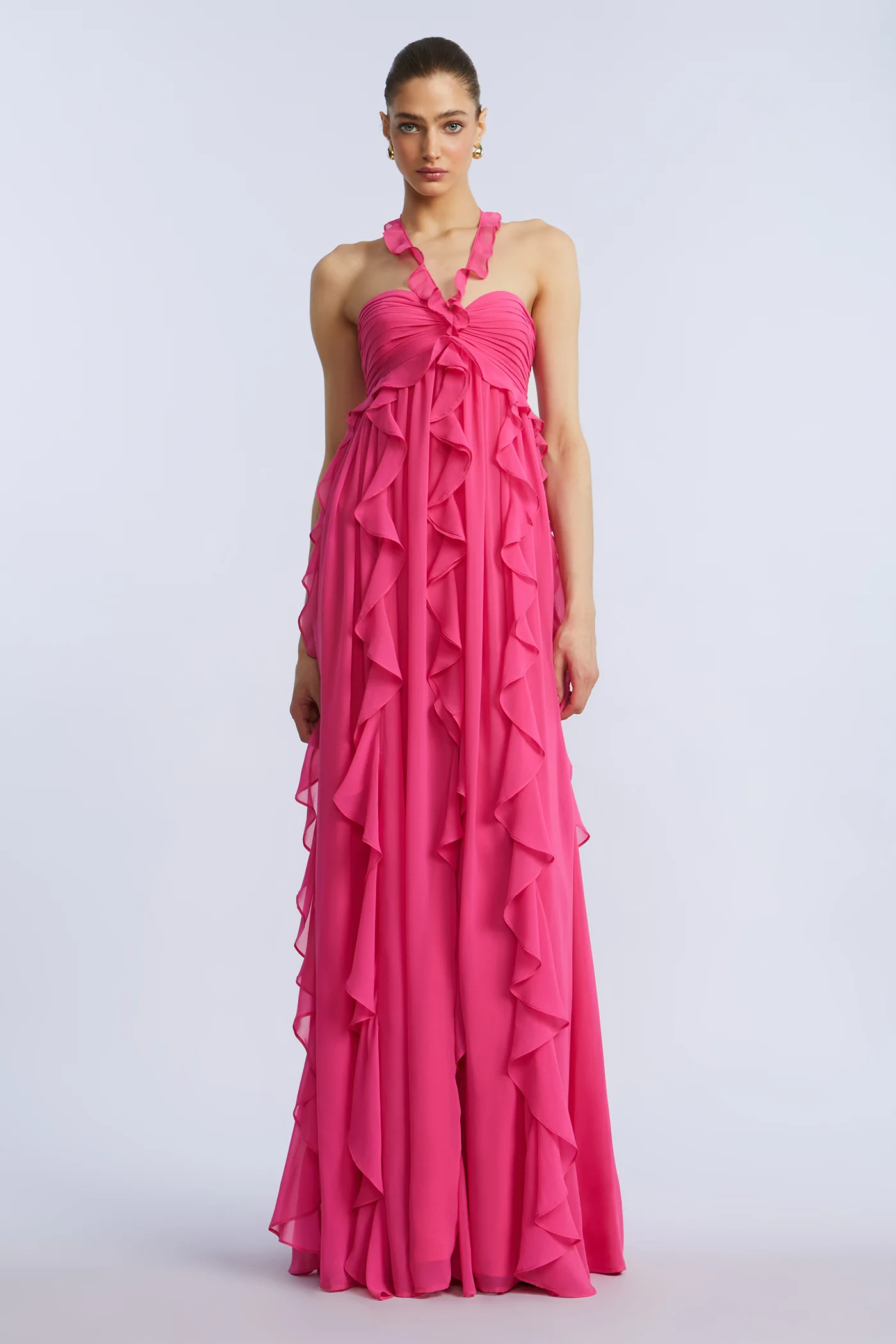 Ruffle Chiffon Gown