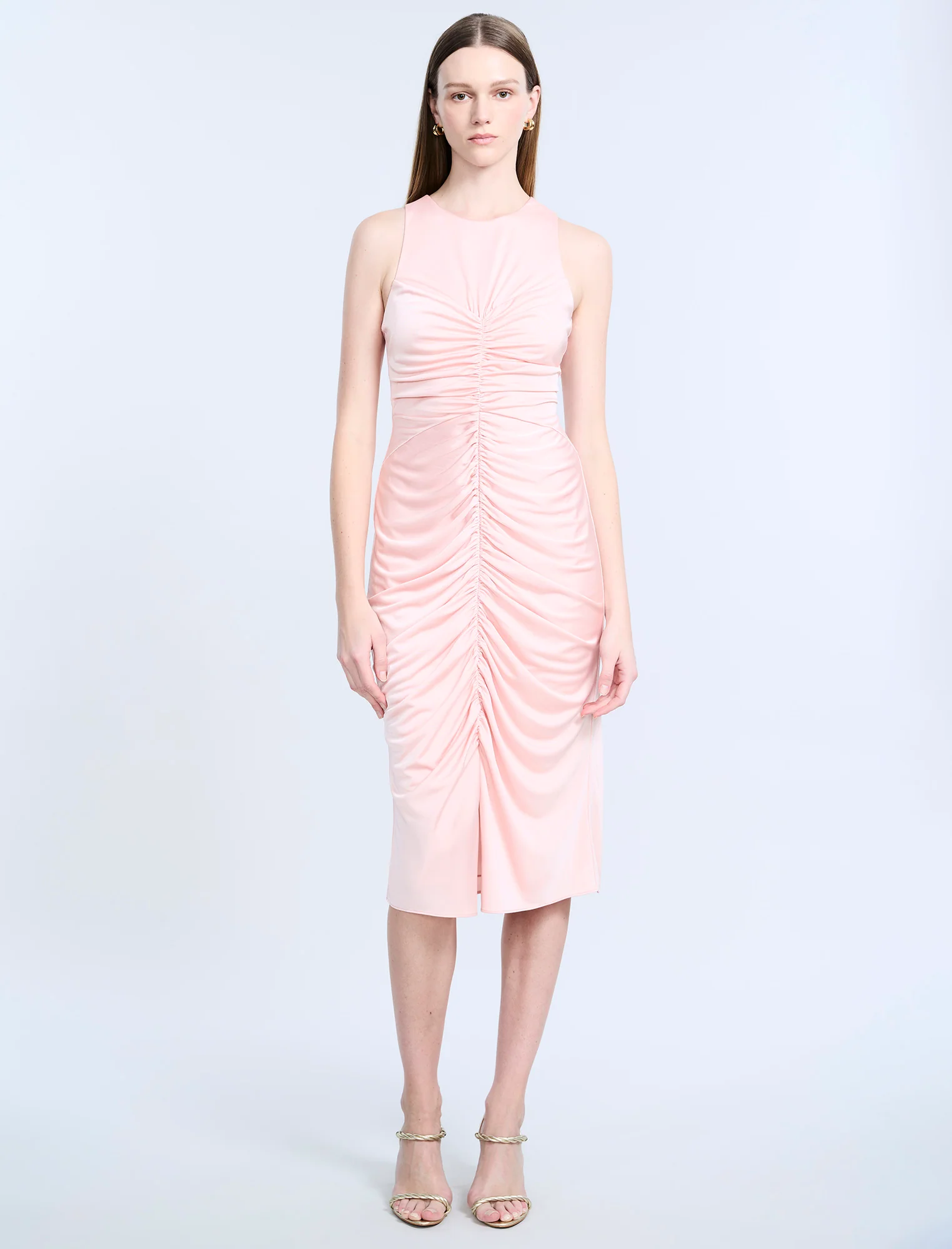 Hardware Ruched Midi Dress
