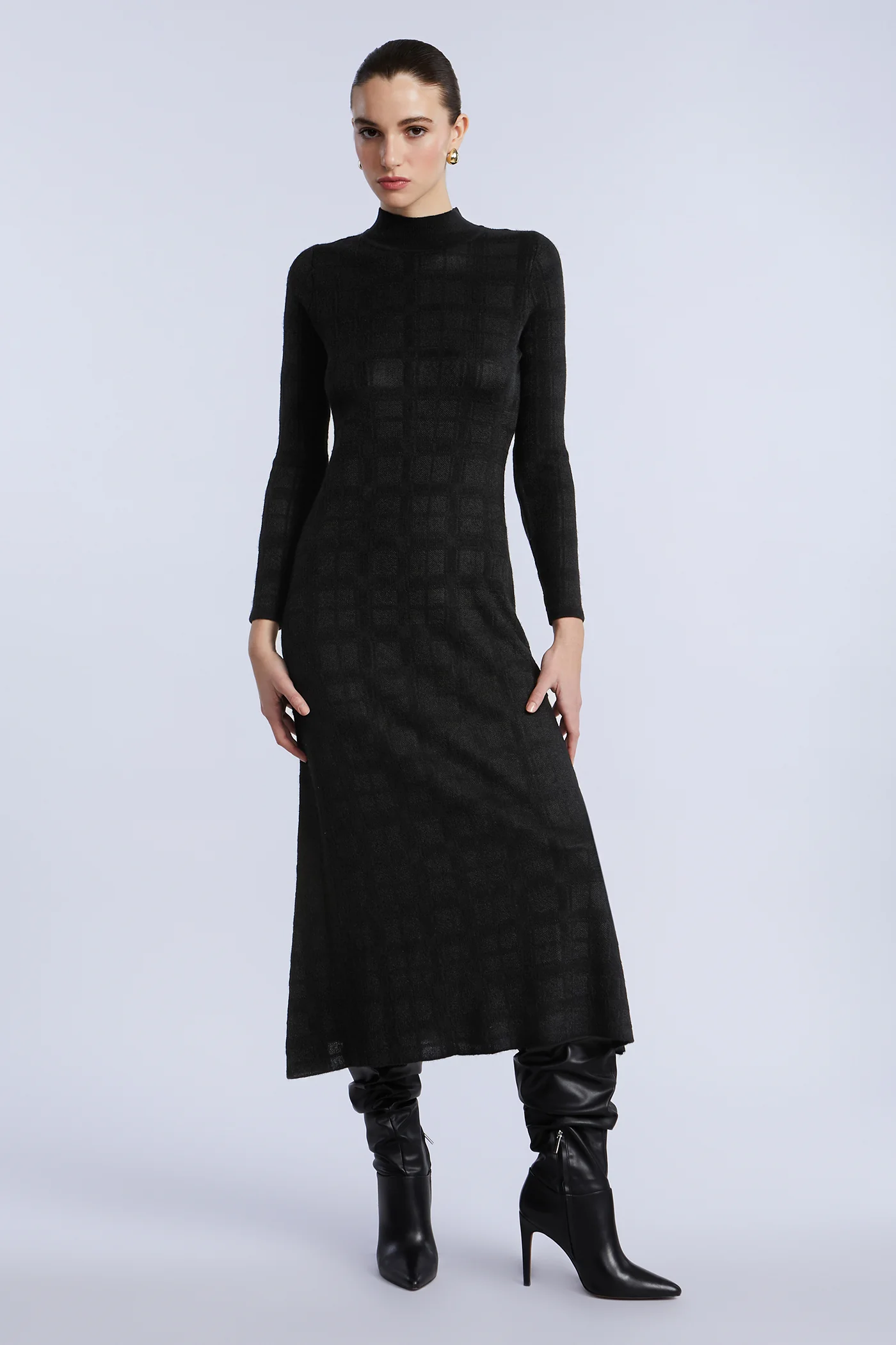 Turtleneck Openweave Dress