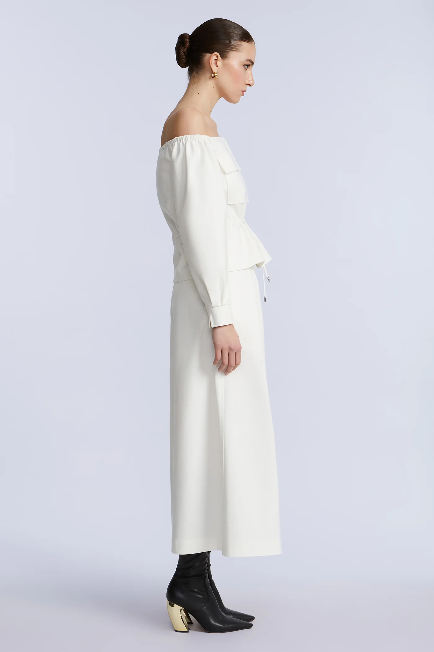 Off Shoulder Drawstring Top